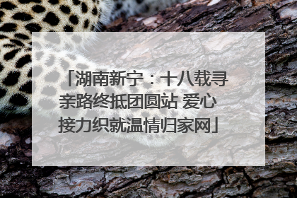湖南新宁：十八载寻亲路终抵团圆站 爱心接力织就温情归家网