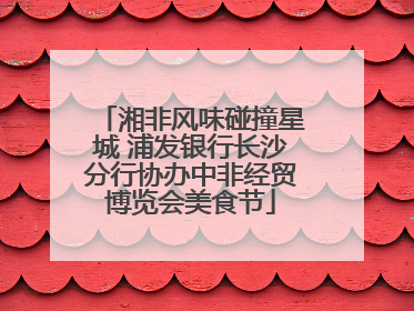 湘非风味碰撞星城 浦发银行长沙分行协办中非经贸博览会美食节