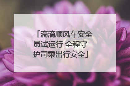 滴滴顺风车安全员试运行 全程守护司乘出行安全