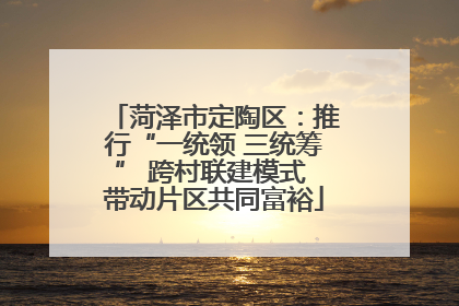 菏泽市定陶区：推行“一统领 三统筹” 跨村联建模式 带动片区共同富裕