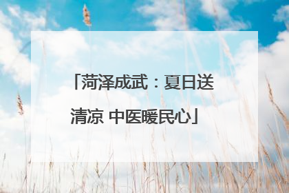 菏泽成武：夏日送清凉 中医暖民心