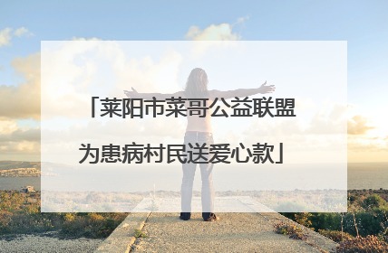 莱阳市菜哥公益联盟为患病村民送爱心款