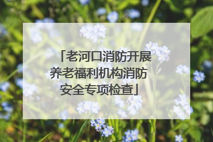 老河口消防开展养老福利机构消防安全专项检查