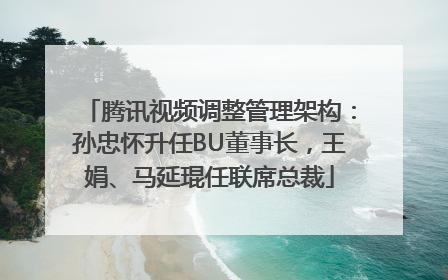 腾讯视频调整管理架构：孙忠怀升任BU董事长，王娟、马延琨任联席总裁