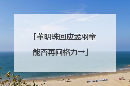 董明珠回应孟羽童能否再回格力→