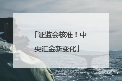 证监会核准！中央汇金新变化