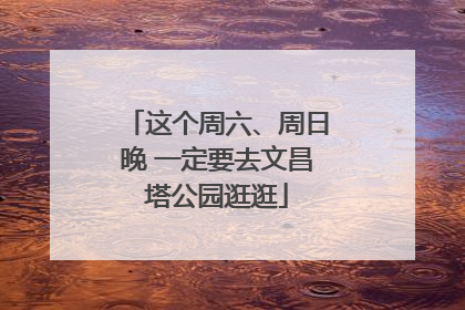 这个周六、周日晚 一定要去文昌塔公园逛逛