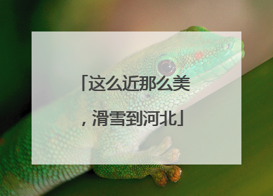 这么近那么美，滑雪到河北