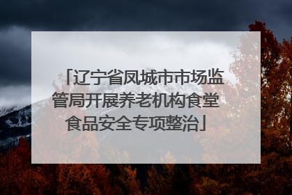 辽宁省凤城市市场监管局开展养老机构食堂食品安全专项整治