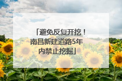 避免反复开挖！南昌新建道路5年内禁止挖掘
