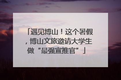 遇见博山！这个暑假，博山文旅邀请大学生做“最强宣推官”
