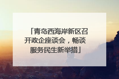 青岛西海岸新区召开政企座谈会，畅谈服务民生新举措