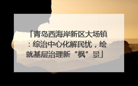 青岛西海岸新区大场镇：综治中心化解民忧，绘就基层治理新“枫”景