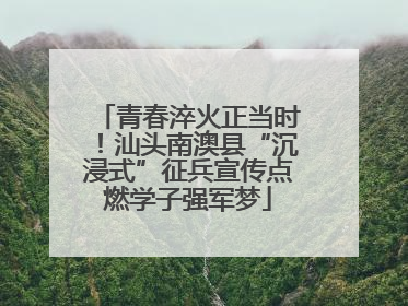 青春淬火正当时！汕头南澳县“沉浸式”征兵宣传点燃学子强军梦