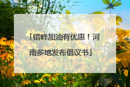 错峰加油有优惠！河南多地发布倡议书