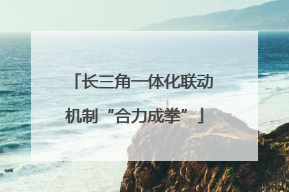 长三角一体化联动机制“合力成拳”