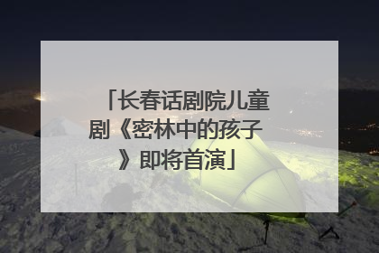 长春话剧院儿童剧《密林中的孩子》即将首演