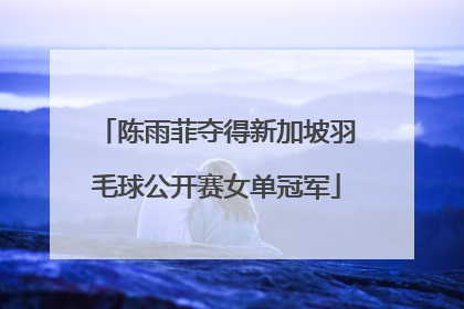 陈雨菲夺得新加坡羽毛球公开赛女单冠军