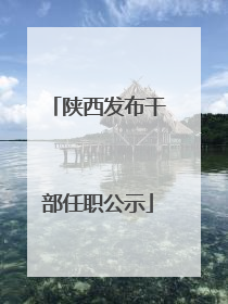 陕西发布干部任职公示