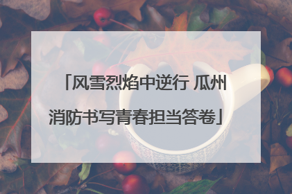 风雪烈焰中逆行 瓜州消防书写青春担当答卷