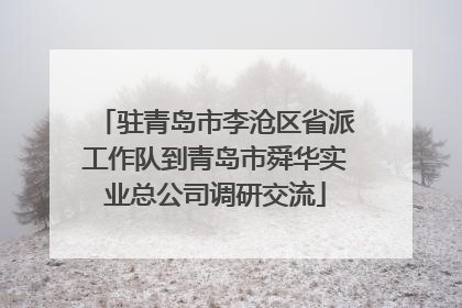 驻青岛市李沧区省派工作队到青岛市舜华实业总公司调研交流