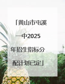 黄山市屯溪一中2025年招生指标分配计划已定