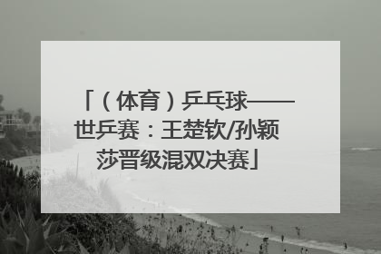 （体育）乒乓球——世乒赛：王楚钦/孙颖莎晋级混双决赛