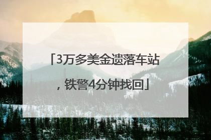 3万多美金遗落车站，铁警4分钟找回