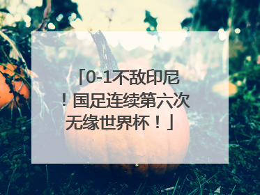 0-1不敌印尼！国足连续第六次无缘世界杯！