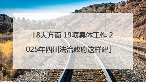 8大方面 19项具体工作 2025年四川法治政府这样建